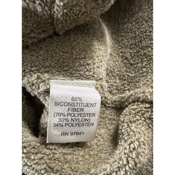 J. Jill Womens XL Khaki Zip-Up Cardigan Lightweight Fleece Pocket V-Neck Plush - Picture 4 of 6